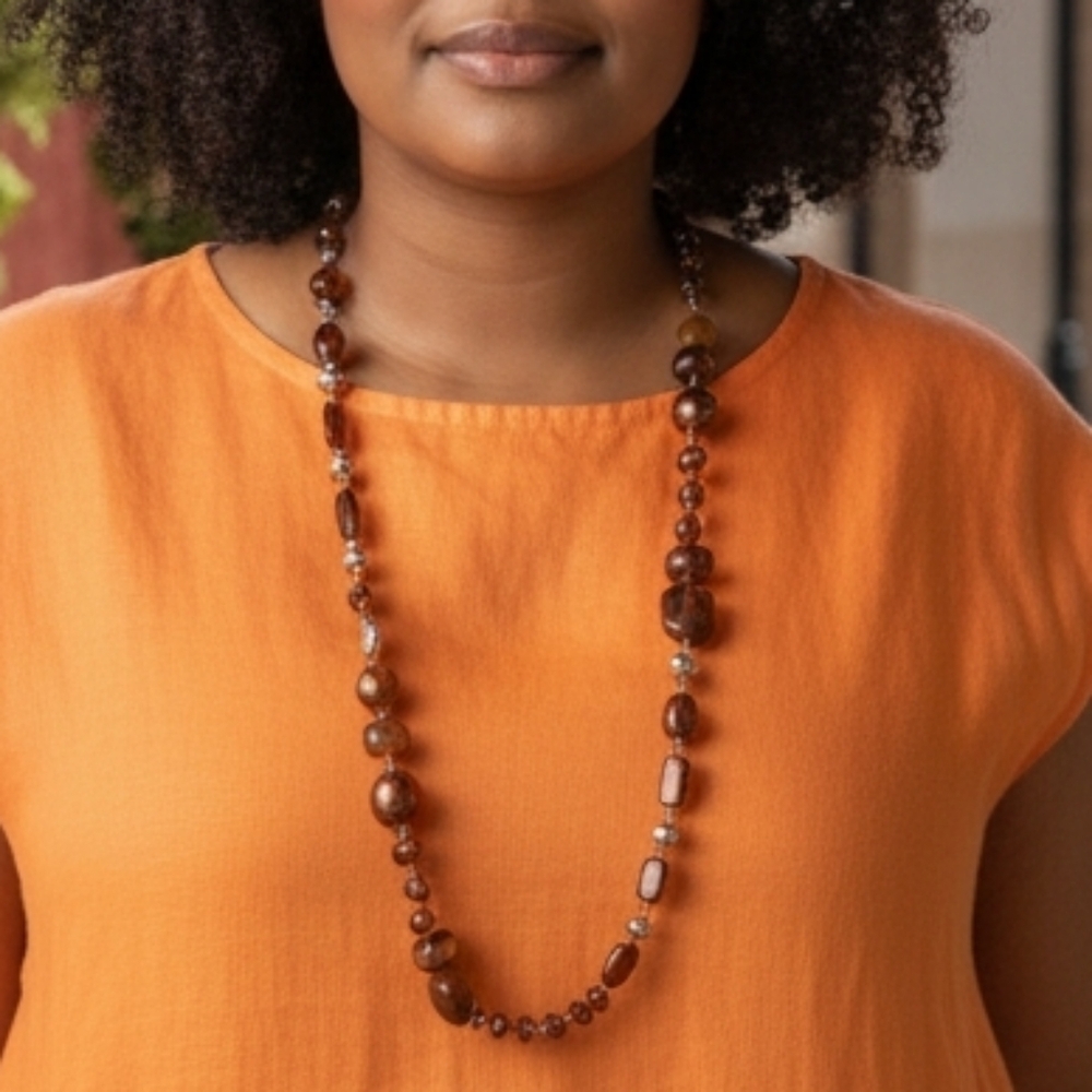 Paparazzi Copper Beaded Necklace & Earrings